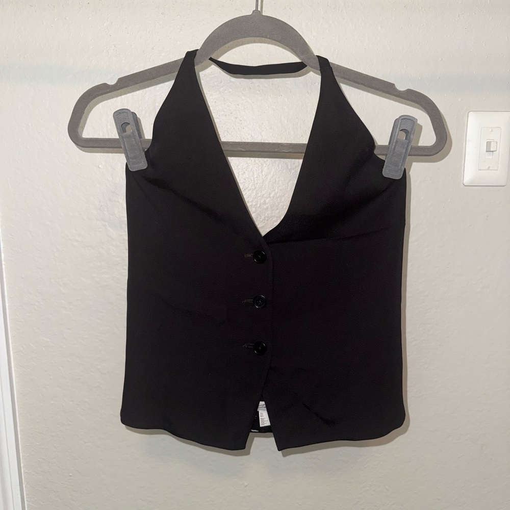 COS Elegant Black Button-Up Top